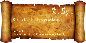 Kotsis Szilveszter névjegykártya